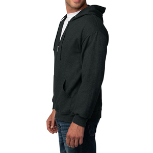 Sudadera con capucha de forro polar con cremallera para hombre, de gran tamaño, cálida para invierno, mezcla de algodón - Product Image 5