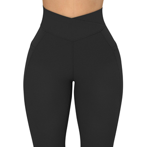 Leggings noirs taille haute pleine longueur avec poches, extensibles, respirants, sportifs, pour femmes, pantalons de sport pour femmes - Product Image 6