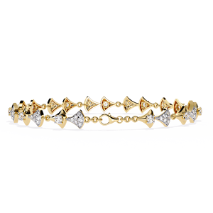 14kt Rose Gold <b>Bracelet</b> 1.26ct Round Fancy Lab Grown Diamonds Geometric Fan <b>Inspired</b> Pattern Party Gift Jewelry Wristwear - Product Image 5