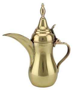 Gold Plated 304 Made Classic Metal <b>Arabic</b> Coffee Pot Dallah Coffee Maker for Middle East Style <b>Tea</b> and Coffee Serving - Product Image 1