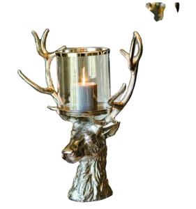 Table décorative moderne Renne Cou Visage Statue Bougeoir Haute Qualité Décor À La Maison - Product Image 1