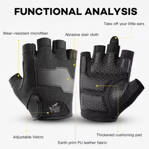 Lightweight Leather Gym Gloves Breathable Back Padded <b>Grip</b> Area Adjustable Wrist Strap Secure Closure for <b>Weight</b> <b>Lifting</b> Daily - Product Image 3