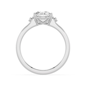 Bague de fiançailles moderne en or rose 10K avec diamants de laboratoire 2,51 carats, taille ovale et ronde, bijoux de mariage élégants - Product Image 4