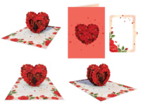 Tarjeta de Felicitación 3D Pop-Up para Graduación, Día de San Valentín, Cumpleaños, Forma Rectangular, Rosas Rojas, Mensaje de Amor, Personalizada, Papel de Alta Calidad