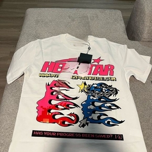 เสื้อยืดแขนสั้นผู้ชายสไตล์ลำลองสตรีทแวร์ ทรงหลวม ผ้าถัก พิมพ์ลายวินเทจ Hell Star 1.1 ผ้าฝ้าย 100% พร้อม NFC - Product Image 1