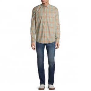 Men's Plaid Long Sleeve Casual <b>Shirt</b> Button Down <b>Collar</b> Full Sleeve Woven Fabric 100% Cotton Autumn Style - Product Image 3