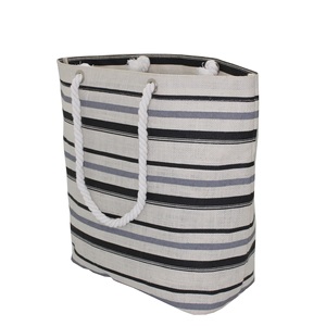Customizable Wedding Wine <b>Bride</b> <b>Beach</b> Canvas <b>Bag</b> Soft Thick Hand Length Handle Striped Multicolour White - Product Image 2