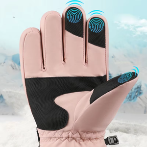 Gants de ski thermiques imperméables à doigts séparés avec fermeture auto-agrippante réglable pour hommes, pour le snowboard, le cyclisme et les sports de plein air par temps froid - Product Image 2