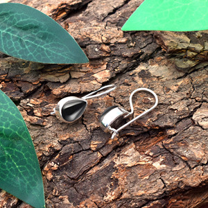 Pendientes Colgantes de Ónix Negro Natural en Forma de Pera, Plata de Ley 925, Hechos a Mano, con Engaste de Bisel, Joyería de Piedras Preciosas en Forma de Lágrima para Mujer - Product Image 4
