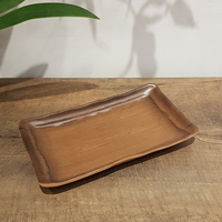 Assiette en mélamine 8,5 pouces, motif pierre et bois, style coréen, incassable, pour restaurant et hôtel
