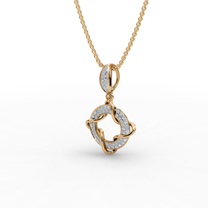 จี้เพชรทรงกลมทองคำประดับเพชรคุณภาพพรีเมียม - Product Image 4