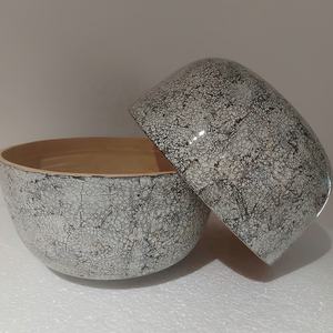 Grossiste de bol de service en bambou gris de haute qualité meilleure vente d'impression de coquille d'oeuf pour servir des salades fruits et des amuse-gueules - Product Image 5