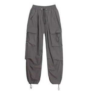 Pantalones Cargo Mujer Pantalones de chándal elásticos Joggers de cintura elástica Pantalones Cargo acampanados a prueba de viento para mujer - Product Image 5