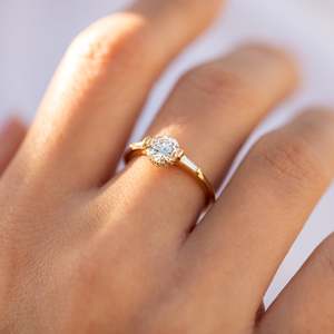Women's Round Diamond Engagement Ring 14k solid Gold Bezel Setting Classic Style Fine Jewelry - Product Image 4