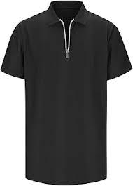 เสื้อโปโลผ้าโพลีคอตตอนสำหรับผู้ชาย เนื้อผ้านุ่ม สวมใส่สบาย ซับเหงื่อ แห้งเร็ว เหมาะสำหรับกีฬากอล์ฟ เทนนิส และกีฬาอื่นๆ มีซิป - Product Image 1