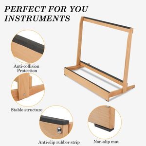 Hardwood Folding Guitar Case Stand for Electric Acoustic Bass Guitars Space-Saving Stand for Home Studio - Product Image 6