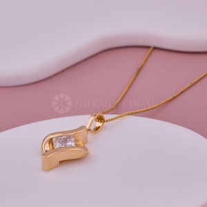 Pendentif et boucles d'oreilles en diamant cultivé Princess Lab en or massif 10K 14K 18K Cadeau d'anniversaire de mariage pour elle - Product Image 4