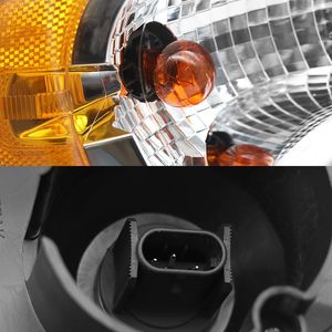 Fari anteriori alogeni e xeno (coppia) per Freightliner Cascadia 2008-2016, con alloggiamento cromato e catarifrangente ambra, sinistro e destro - Product Image 6