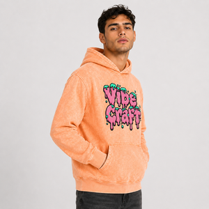 Sweat à capuche rétro pour homme en coton épais, coupe oversize, streetwear, pull brodé personnalisé, vêtements urbains décontractés en gros - Product Image 3