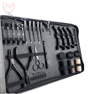 Kit d'outils Premium IMANS ENTERPRISES en acier inoxydable pour extensions de cheveux à micro-anneaux, pince à extensions, étui noir, logo personnalisé, usage commercial - Product Image 4
