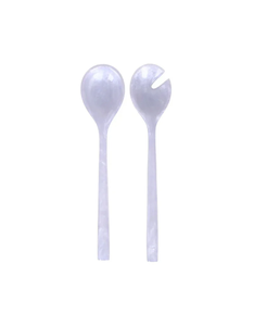 Ensemble de cuillères et fourchettes à salade en résine marbrée bleue, écologiques, compatibles lave-vaisselle, deux pièces, ustensiles de service FAIZA CRAFT - Product Image 4