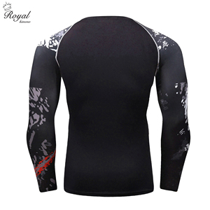 เสื้อรัดกล้ามเนื้อสำหรับยิวยิตสู MMA บราซิลเลียนยิวยิตสู ชกมวย แบบขายส่ง OEM รุ่นใหม่ล่าสุด สีดำหลากสี แขนยาว ระบายอากาศได้ดี - Product Image 3