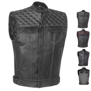 Nouveaux hommes 2024 professionnel en cuir véritable motard moto gilet moto gilet en cuir épais moto gilet - Product Image 1