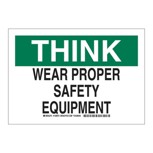 Panneau de signalisation routière pliable en PVC Brady THINK Safety pour les zones de travail intérieures et extérieures - Product Image 1