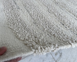 Modern Handmade Woven Lightweight Natural <b>White</b> Color Medium Thickness Flat Area <b>Rug</b> Stripes Boxes Pattern Hotel Home Non-Slip - Product Image 5