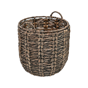 Paniers de rangement rustiques en jacinthe d'eau de haute qualité et écologiques avec poignées pour l'organisation des vêtements, la maison et le bureau - Product Image 1