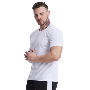 Camiseta Deportiva de Algodón para Hombre, Cuello Redondo, Manga Corta, Color Sólido, Corte Regular, Diseño Liso, Tejido Transpirable - Product Image 3