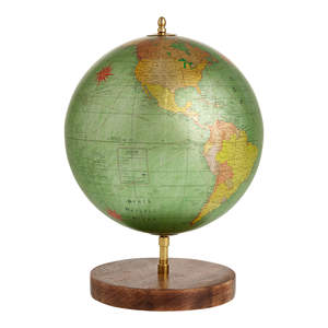Globe en cristal de verre haut de gamme avec base en métal noir élégante, accessoire de bureau exécutif raffiné, décoration de bureau sophistiquée, cadeau pour PDG - Product Image 2