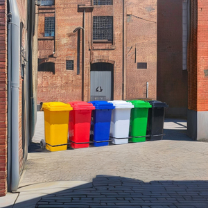 Wheelie <b>Bin</b> 2 Wheels 120L Plastic HDPE Heavy Duty Standing Structure Hospital Street Use Geometry Made India Best Quality - Product Image 4