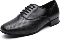 Zapatos de Baile Latino para Hombre, de Cuero con Cordones, Forro de Tela de Algodón, para Salsa, Tango, Baile de Salón, Moderno, Profesional, Práctica y Actuación