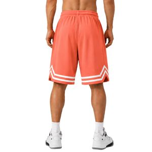 Coral and <b>White</b> Mens Basketball <b>Shorts</b> Custom Logo Athletic Training <b>Gym</b> Sports Mesh Breathable Quick Dry Performance Athletic - Product Image 2