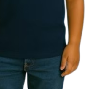 Polo brodé bleu foncé pour garçon, décontracté, à manches courtes, pour l'école, confortable, style de vie, vêtement supérieur - Product Image 3