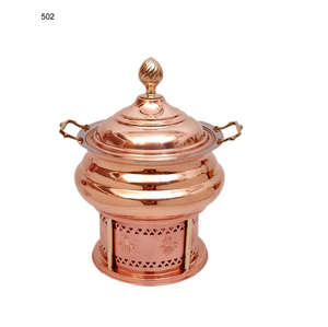 Plats de chauffe-plats martelés en cuivre 9 LTR d'occasion personnalisés pour la restauration mariages fabricant indien fournitures pour hôtels et restaurants - Product Image 6
