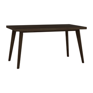 Popular Dark <b>Walnut</b> Solid Wood Dining <b>Table</b> 6 Seaters with Tapered Legs Modern Design Rectangle Shape for Dining Room - Product Image 1