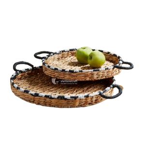 Eco-Chic Classic Style Durable Multiple-Use Coaster Handwoven Water Hyacinth Braided Handles Direct Vietnam Wholesale Handicraft - Product Image 2