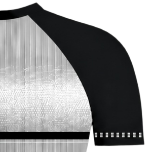 Camiseta Deportiva Raglán Gris Claro y Negra, Manga Corta, Cuello Redondo, Transpirable, Uniforme Deportivo para Entrenamiento, Ropa Deportiva de Alto Rendimiento - Product Image 4