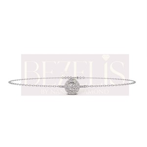 Brazalete de Diamantes Cultivados en Laboratorio con Doble Cadena Trenzada Graduada y Doble Halo en el Centro - Product Image 2