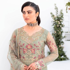 Vestidos Pakistaníes al por Mayor, Originales de Marca, Trajes de Organza de 3 Piezas para Mujer, Kurti Largo, Ropa de Fiesta, Diseño Étnico Moderno - Product Image 3