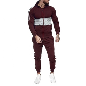 Ensemble de survêtement 2 pièces pour homme, survêtement de sport, couleur bicolore, vente en gros - Product Image 1