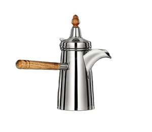 Cafetière turque, grecque et arabe en acier inoxydable avec poignée en bois, 4 portions, pour cuisinière, avec poignée en bois - Product Image 3