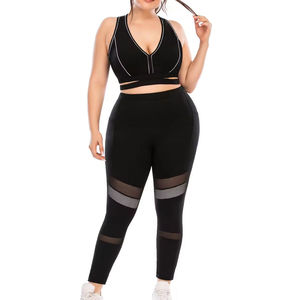 Conjunto de Yoga para Mujer al por Mayor de Alta Calidad, Ajustado, Transpirable, con Sujetador Deportivo y Leggings de Cintura Alta con Logotipo Frontal, Ropa Deportiva de Verano - Product Image 1