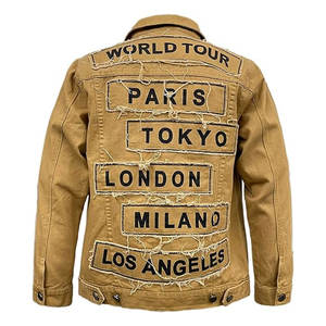 Mens Distressed Denim <b>Jacket</b> Casual Streetwear Fashion <b>Jacket</b> Ripped Vintage Trucker Coat Comfortable Cotton Blend Denim <b>Jacket</b> - Product Image 1