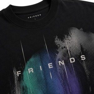 Camiseta Negra Extra Grande de Manga Corta para Hombre con Estampado de Amigos, Cuello Redondo, Informal, de Algodón - Product Image 4