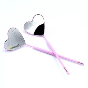 Pinzas de pestañas de acero inoxidable con etiqueta privada personalizada de alta calidad al por mayor espejo púrpura desnudo en forma de corazón grande - Product Image 3