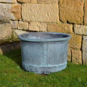 Round Copper <b>Planter</b> Outdoor Garden Pot Freestanding Metal Plant Container Rustic Style Decorative <b>large</b> <b>planters</b> set - Product Image 1