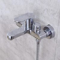 Robinet de baignoire mural, robinet de douche et robinet d'eau chaude chromé multifonction pour salle de bain